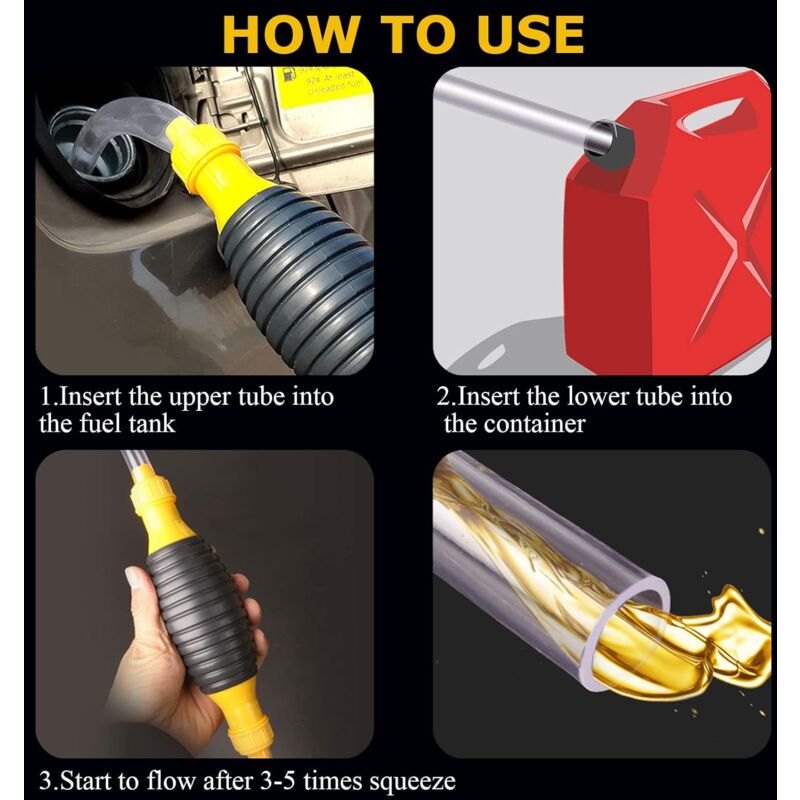 Benzin Absaugpumpe Benzinpumpe Umfüllpumpe Handpumpe Mit 2 Meter PCV-Schlauch Notpumpe 6mm Inox Trade - Foto 12