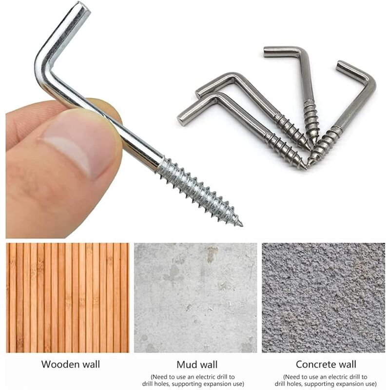 30 Stück Wandhaken Set - Edelstahl Haken Mit Q-Form Für Sichere Befestigung