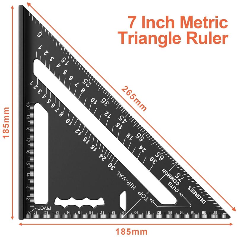Mittenfinder & Linienlineal Aus Aluminium – 45°/90° Winkelmesser Für Holz- & Metallarbeiten