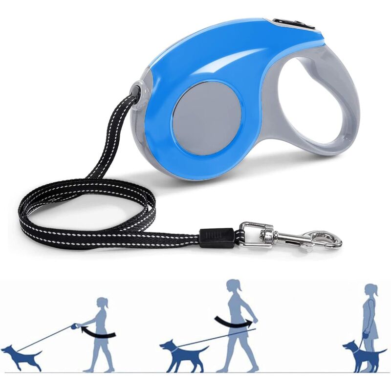 Einziehbare Hundeleine 4,8 M Für Hunde Bis 40 Kg - Mit Einhandbremse, Robustes Nylonband, Rutschfester Griff