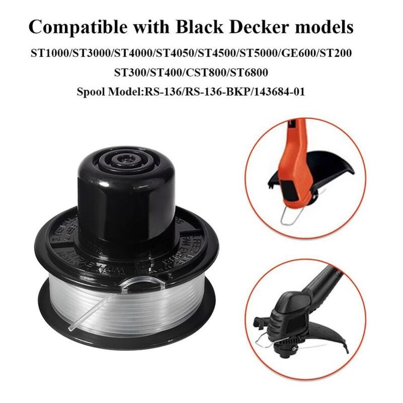 Antesen Ersatzspule Für Black & Decker Rasentrimmer – 2 Stück, 6 M Schnur, 1,5 Mm, Für GL250/GL310/GL360