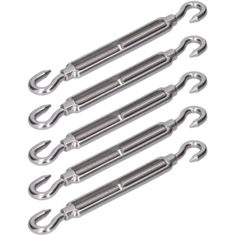 Beschläge für Sonnensegel, Haken und Haken, rostfrei, verstellbarer Spanner mit Bungee-Effekt, um die Spannung für die Befestigung anzupassen (M6).