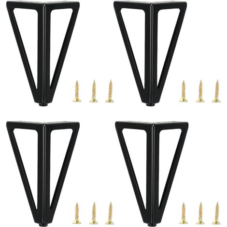 schwarze Möbelbeine, 6"/15 cm Metall-Ersatzmöbelbeine, Möbelbeine, Möbelbeine, Tischbeine, Schrankbeine, für Stühle, Schrank, Sofa