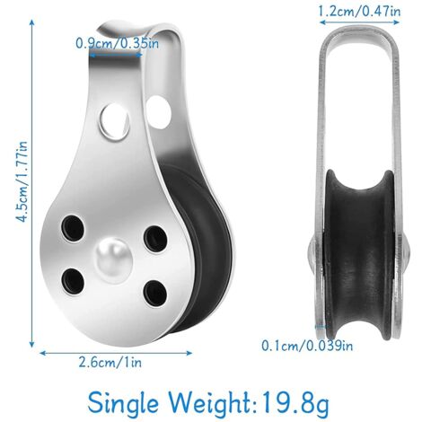 2x Edelstahl Umlenkrolle 20 Mm – 75 Kg Tragkraft, 304 Edelstahl, Schwenkrolle Für Seile, Camping, Angeln & DIY
