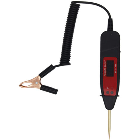 Auto-Spannungsprüfer, DC3–36 V, universeller Auto-Stromkreis-Tester, Stift, LCD-Digitalanzeige, Spannungssondendetektor für die Fahrzeugwartung
