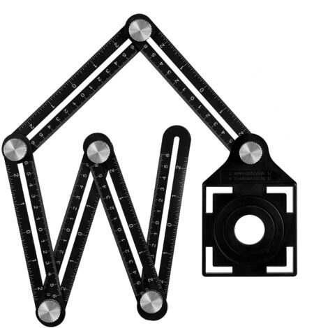 Mehrwinkel-Messlineal mit Positionierungsloch, 6-seitiges Ecklehren-Werkzeug aus Aluminiumlegierung, Schablonen-Messwerkzeug NPTERBL (1/5)