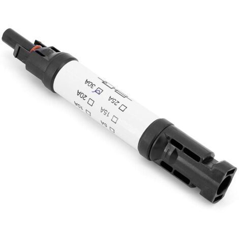 MC4-Stecker mit Sicherung, 30 A Sicherung, Solarpanel-Stecker MC-4 Stecker/Buchse, PV-Solarenergie-Kabeladapter für Solar-Photovoltaik-Adapter (30 A)