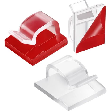 60 Stück Outdoor-Draht-Clip mit Klebeband, Leuchten-Clip, Dekorationsclip, selbstklebender Kabelhalter-Haken für Lichterketten (1/5)