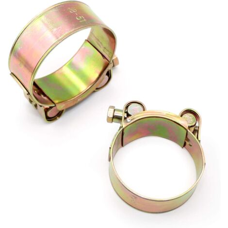 2 Stück Edelstahl-Schlauchklemmen, 52–55 mm, verstellbare Schlauchklemmen für Hochdruckrohre, Solarrohre, Schwimmbadrohre, Erdungsrohre, Rohrschelle (1/5)