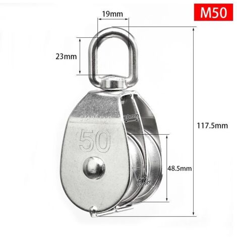 ZOEYES Edelstahl Riemenscheibenblock M20, 4 Stück | Traglast 75kg | Für Seile Bis 8mm