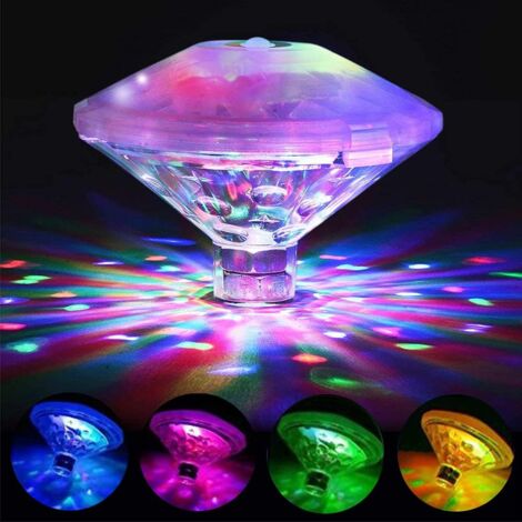 Farbige Schwimmbad-Schwimmlampe, Disco-Badeleuchte, IP68 tauchbares LED-Licht, LED-Unterwasserlicht mit 7 Modi für Badezimmer, Spa, Pool, Tauchlampen (1 Stück)