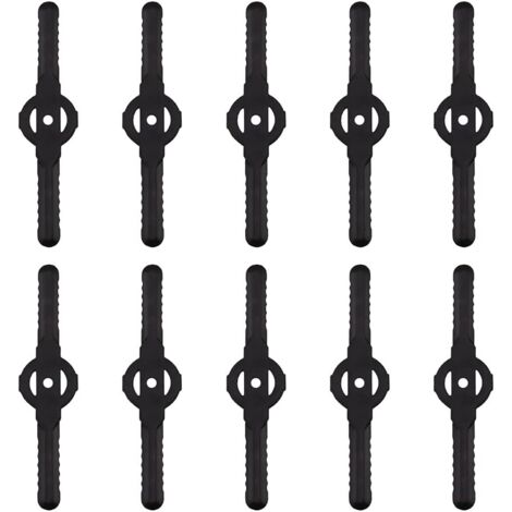 Kunststoff-Rasentrimmerklinge, 10 Stück Kunststoff-Schneidklingen, Ersatz für Akku-Rasentrimmer-Werkzeugset, Kunststoff-Rasenmäher-Schneidklingen-Ersatz(Schwarz) (1/5)