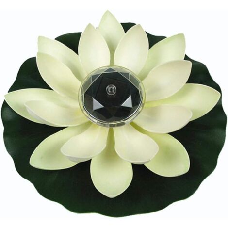 Lotus-Licht, Solar-Schwimmteich-Dekoration, Lotusblume, LED-Farbwechsel, Blumen, Nachtlicht, Lampe für Pool-Party, Garten, Haus (weiß) (1/5)