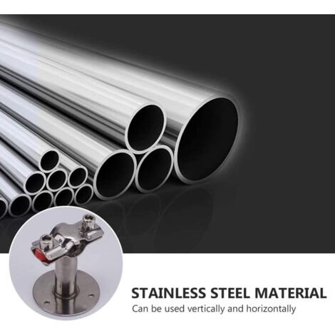 2 Stück Edelstahl Rohrstützen – Verstellbar 50–100 Mm, Für Rohre Ø 19–23 Mm, Mit Schrauben & Dübeln