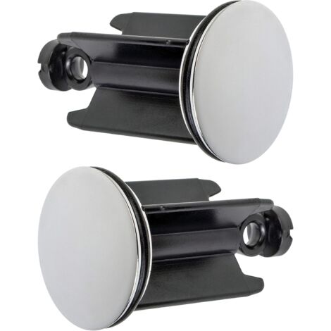Universeller Waschbeckenstöpsel Ø 40 mm, 2er-Set, verchromter Abflussstopfen, aus Messing, mit Gummidichtung, höhenverstellbarer Stopfen, rostfreier Badewannenabfluss (1/5)