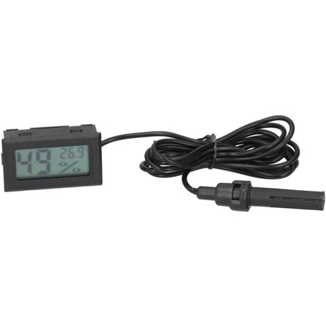 Temperatur-Feuchtigkeitsmesser, LCD-Hygrometer-Thermometer für den Innenbereich -50℃ 70℃Bester visueller Effekt Mini elektronisches Schwarz für Gewächshaus