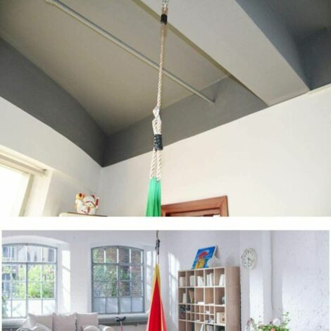 2x Schaukel Aufhängeseile 0.6m - Verstellbare Seile Mit Karabinern Für Hängematten