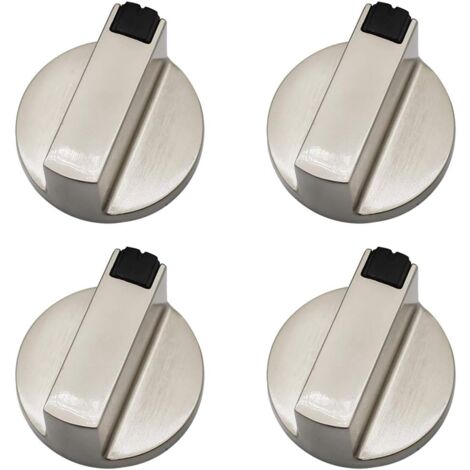 Gasherd-Knopf – Set mit 4 Metall-Bedienknöpfen, 6 mm, für Backofen und Herd