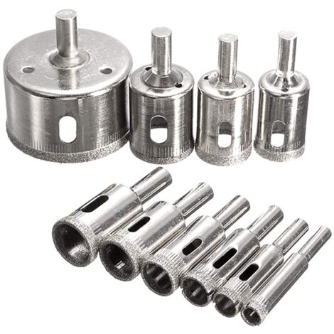10-teiliges Diamant-Lochsägen-Bohrer-Set 3–50 mm für Keramik, Glas, Porzellan, Marmor, Granit (3/4/5/6/8/10/12/18/20/22/25/50 mm) (1/5)