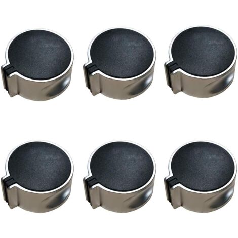 6 Stück Backofen-Herdknöpfe, Gasherdknöpfe, Gasherdknopf, Gasknopf, universeller Legierungsmodus, 45°-Schalter, schwarzer Gasknopf für die Küche zu Hause, 8 mm