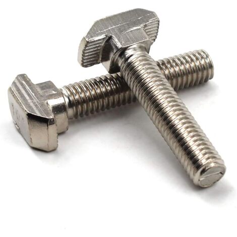 10 Stück M8 T-Bolzen, M8 x 25 mm vernickelter T-Bolzen aus Kohlenstoffstahl für T-Nut-Aluminiumprofile nach europäischem Standard (1/5)
