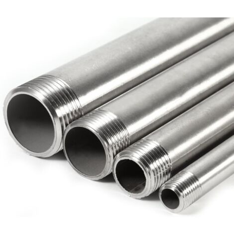 Quickun Edelstahl 304 Nippel Rohrverschraubung – 1,9 Cm NPT Außengewinde X 1,9 Cm, 5,1 Cm Länge, Formbar, Für Rohrverbindungen & Heimwerker