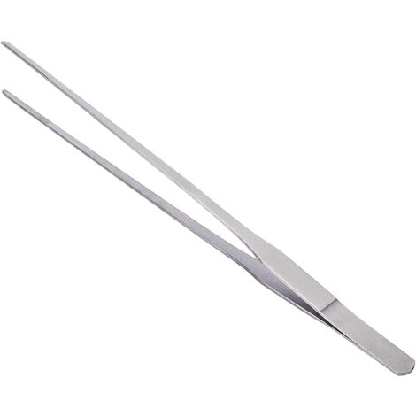 2 Paar Edelstahlpinzetten, 27 cm lang, gerade/gebogen, mit präzise gezahntem Ende für Aquascaping, Gartenarbeit, Kochen, Industriearbeiten