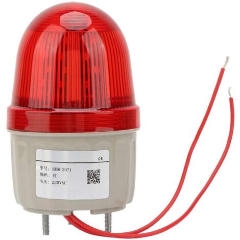 LED-Blitz-Signalleuchte, 220 V AC/3 W, LED-Blinklicht für Scheinwerfer, Alarm-Warnleuchte, mit Bolzen befestigt, Durchmesser 75 mm