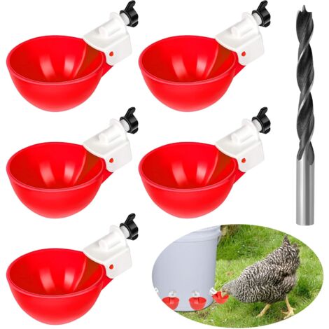 5-teiliges automatisches Tränke-Set zum Selbermachen, Hühnertränke, Hühnertränke mit Lochsäge für Küken, Enten, Gänse, Truthähne oder Kaninchen (1/5)