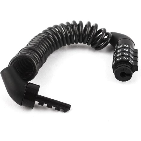 Diebstahlsicheres Fahrradschlosskabel mit 4-stelligem Smartcode und Fahrradhalter, 150 cm lang für Fahrrad/Roller/Fahrradtor/Helm, Schwarz (1/5)