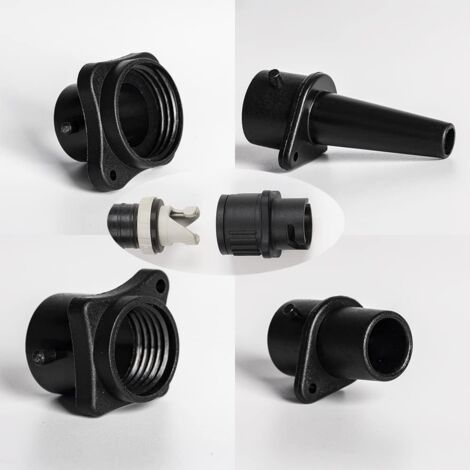 Adaptateur De Tuyau Pour Pompe à Air - 46 Mm - Pour Bateau Pneumatique, SUP, Kayak - PVC Noir