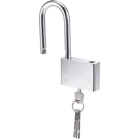 Vorhängeschloss 40 mm Vorhängeschloss mit 4 Schlüsseln, Gehäuse aus gehärtetem Stahl, langer Bügeldurchmesser 6,5 mm, wasserdichtes Vorhängeschloss für den Außenbereich für Spind, Garage, Zaun, Garten (1/5)