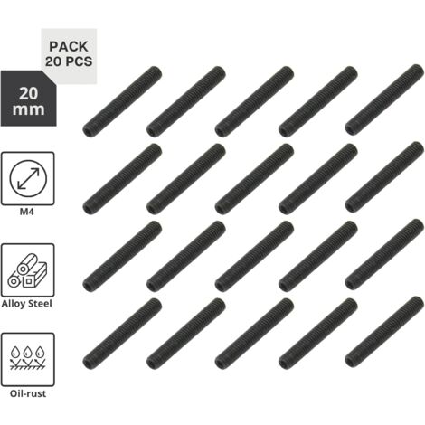 Industrie  Metrische Kopfschraube  M4 x 20 mm Schraube  PACKUNG mit Schrauben 20  Inbusschlüsselschraube  Abgeschrägtes Ende  Hardware für Mehrzweckmontage, Türgriff und andere Verwendungszwecke (1/3)