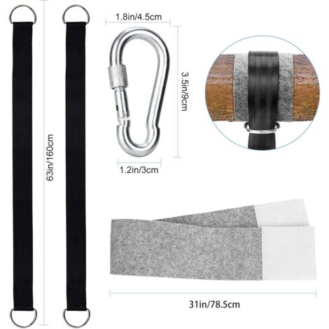Gifort-Gurte fr Outdoor-Hngematten, Lnge 150 cm, mit Aufhngegurten fr  Schaukeln/Baumschutz, Feststellkraft bis 550 kg