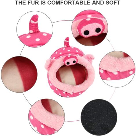 Wontee Haustier-Schlafsack Für Kleintiere – Warmes Versteck Für Hamster, Igel, Größe M (15x25 Cm), Rosa Mit Katzenmotiv