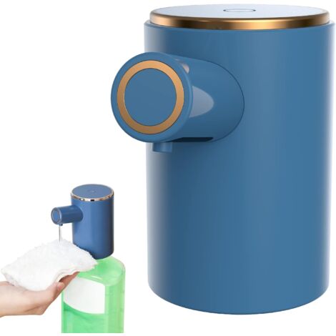 Automatischer Seifenspender mit Infrarot-Sensor, USB-Lade-Flüssigseifenspender, IPX4 wasserdichter Schaumseifenspender für Badezimmer, Küche, Hotel (blau)