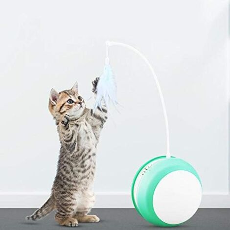 Interaktives Katzenspielzeug – 65 Cm Langer Stab Mit Bällen, Bändern & Glöckchen, Blau, Für Indoor-Katzen