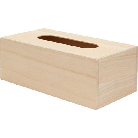 Taschentuchbox mit Sockel, Holz, Beige, 23 x 12 x 8,5 cm (1/3)
