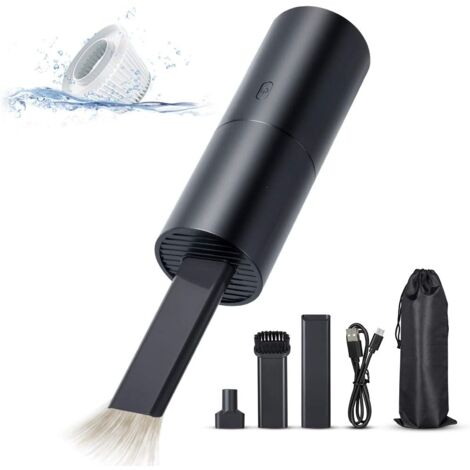 Mini-Staubsauger, kabelloser Handstaubsauger, USB wiederaufladbar, leistungsstarker 2-in-1-Saugnapf, tragbarer, leichter Staubsauger für Auto, Computer, Tastatur, Tierhaare, leicht zu reinigen (1/5)