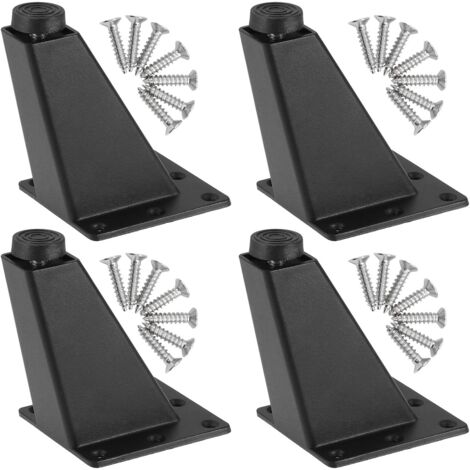 Set mit 4 verstellbaren Möbelbeinen, verstellbare dreieckige Möbelbeine aus Aluminiumlegierung, Küchenmöbelfüße, Frühstücksbar, Schreibtisch, Tischbeine, Schwarz (1/5)