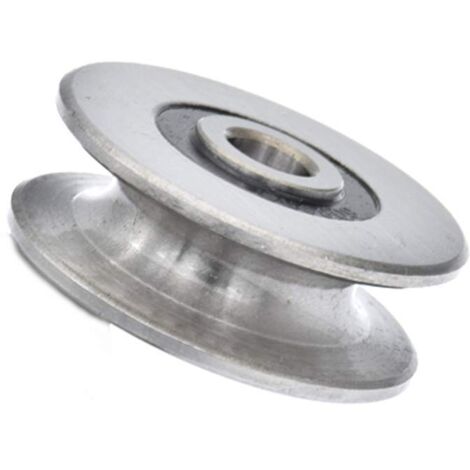Kugellagerrolle aus Edelstahl mit 8 mm tiefer U-Nut, 250 kg, Metallrolle für Hebeführung, Innendurchmesser (40 x 13 mm)