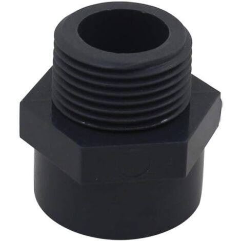PVC-Außengewindeende, 20 mm, Schwimmbad-Schraubende, gemischte PVC-Verbindung, PVC-Gewindehülse, DN15, 2 Stück (Innendurchmesser 20 mm – 1/2 Zoll Gewinde)