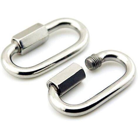 2er-Pack M8 Edelstahl D-förmige Schnellverschluss-Karabiner-Schlüsselanhänger-Schnalle (1/5)