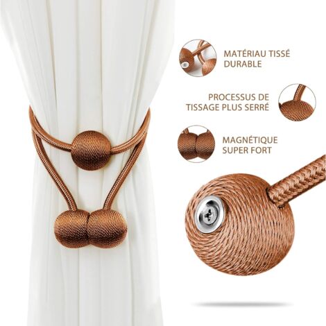 Vorhang-Raffhalter Set 2 Stück, 59 Cm - Dekorative Seilhalter Für Vorhänge, Kaffee