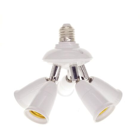 3-in-1-E27-Sockel-Splitter-Adapter, E26/E27-Standard-LED-Lampen, Lampensockel, Konverter, Kronleuchter-Fassung mit 360 Grad verstellbar auf 180° 568, 5-in-1 verstellbar