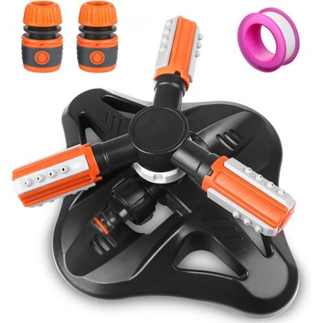 Gartensprinkler, 360° drehbarer automatischer Rasensprinkler mit 3 Armen und 36 integrierten Düsen, automatische Bewässerung für Gartenbewässerung, Rasen, Rasenschlauch, verstellbarer Sprinkler (1/5)