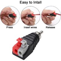 2x Adapter Phono/RCA-Buchse Auf Schraubklemmen – Für Audio-Video-Verbindungen, Einfache Installation Bei Lautsprechern & Sicherheitsverkabelung