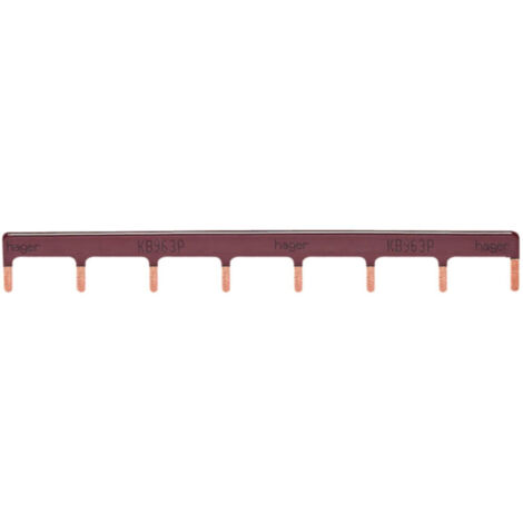 Hager – Barre de pontage 1P 63A 10mm² marron 12M – Pour installations électriques – Compatible avec modules standards – Usage professionnel (1/4)