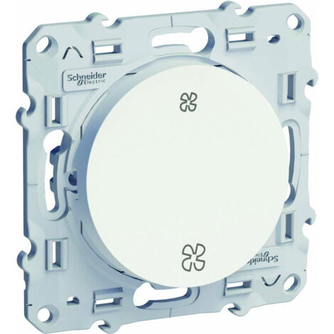 Schneider Electric – Interrupteur VMC blanc à vis – Montage encastré – Protection IP21 contre projections d'eau – Résistance IK04 aux chocs légers - S520233 (1/5)