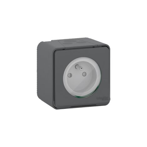 prise de courant gris saillie mureva styl ip55 ik08